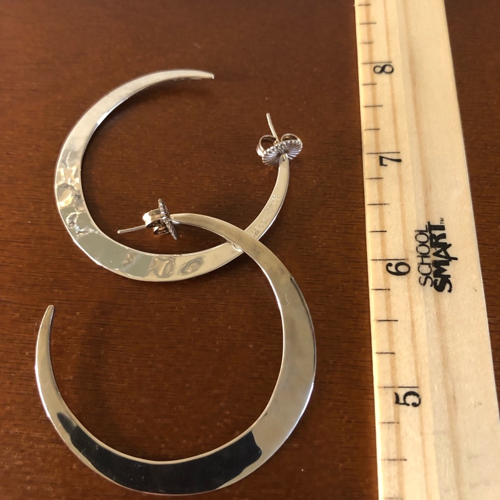 RLM Studio Robert Lee Morris large sterling silver hoop earrings